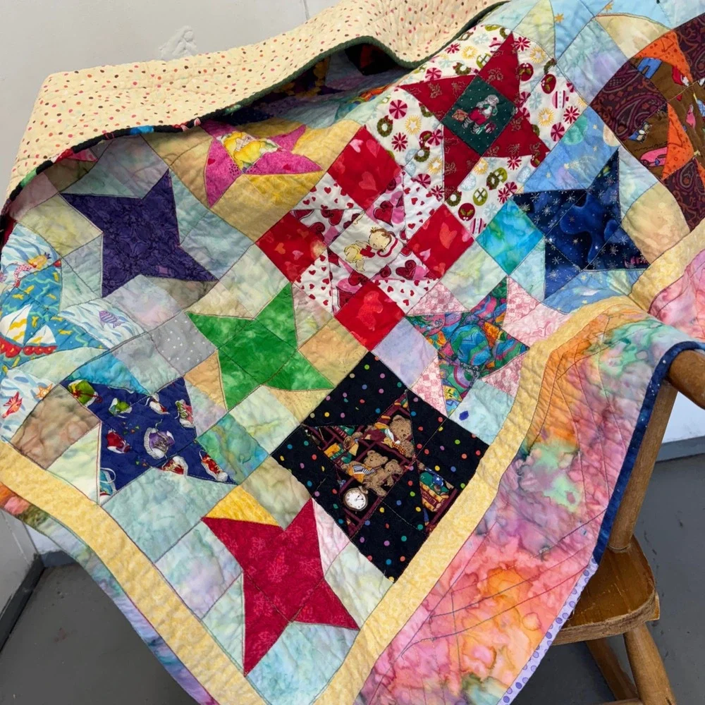 vintageHandmade Friendship Stars Quilt starburst Castro Valley CA 2013